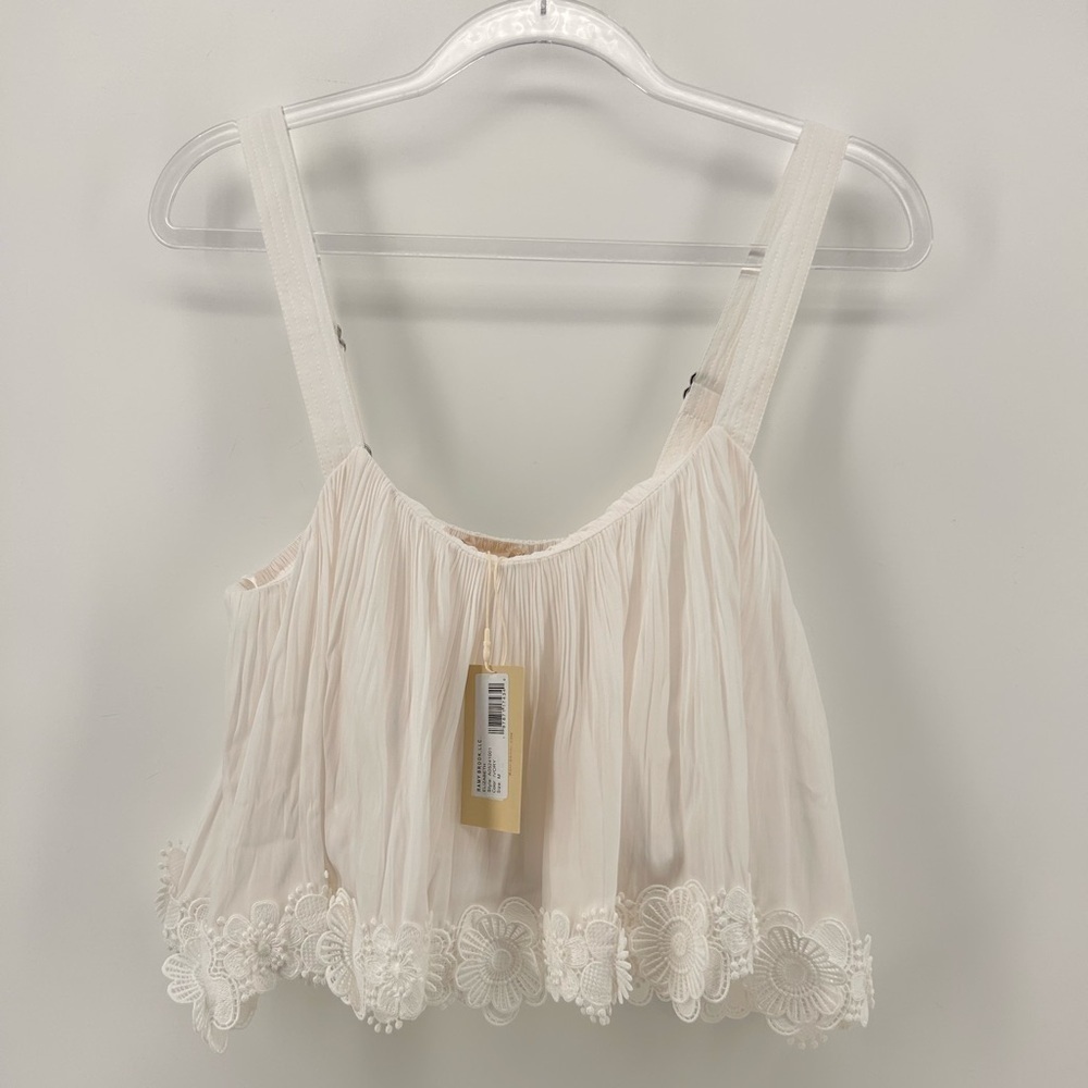 Ramy Brook Elizabeth Floral Lace Appliqué Top Size M New With Tags - Picture 2 of 10